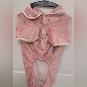 Berkshire Pet Collection Pink Dog Holiday Onesie with Candy Cane Print. Size Sm